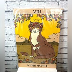Cat Tarot Card Temperance Strength Canvas Wall Art Cat Mom Gift New 16x22 NEW